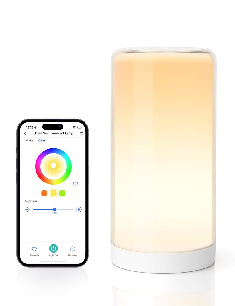 meross Smart Table Lamp, Bedside Lamp, Compatible with Apple HomeKit, Siri, Amazon Alexa and SmartThings, Tunable White and Multi-Color, Touch Control, Voice and App Control - Image 1